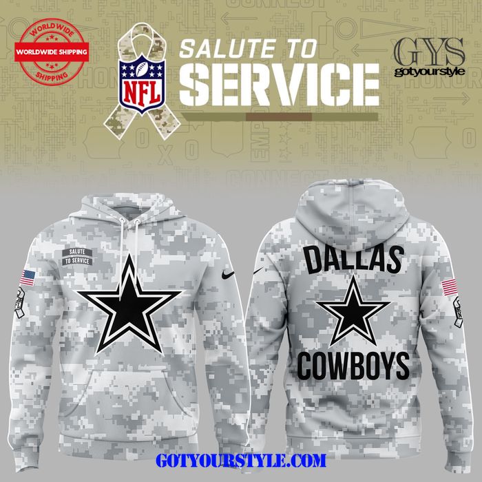 New 2025 Dallas Cowboys Salute to Service 2024 Custom Hoodie