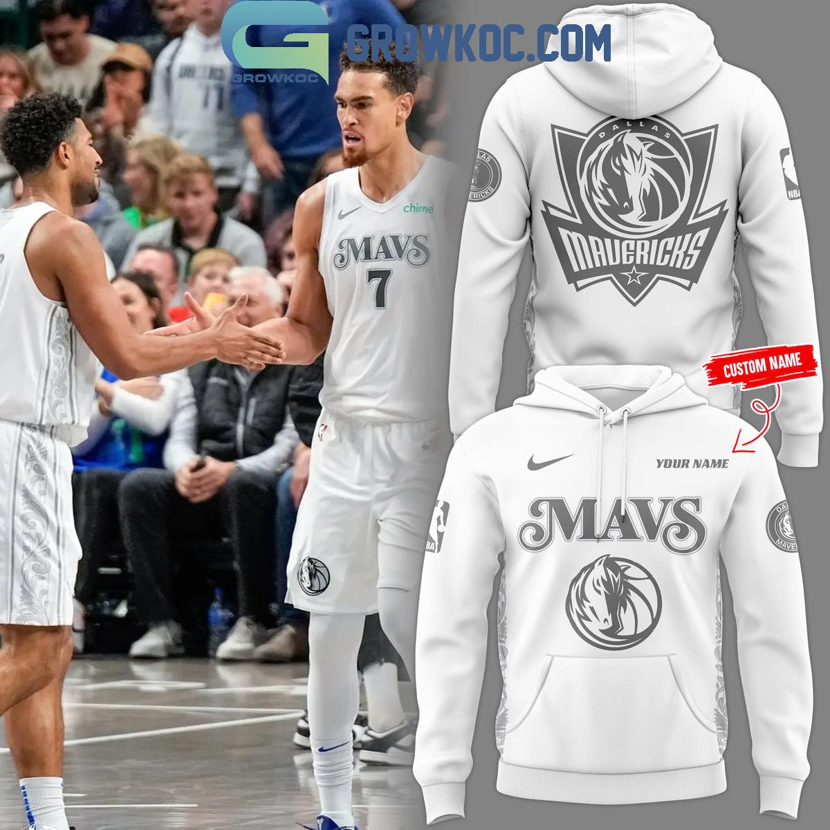 New 2025 Dallas Mavericks 2024-2025 New Season Full White Personalized Custom Hoodie T-Shirt