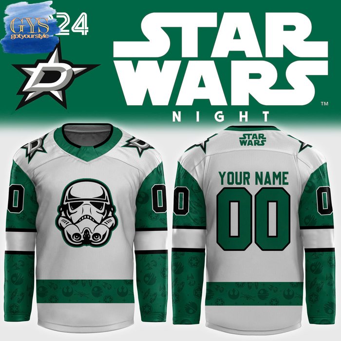 New 2025 Dallas Stars x Star Wars Night 2024 Custom Hockey Jersey Fan Gift - All Over Printed