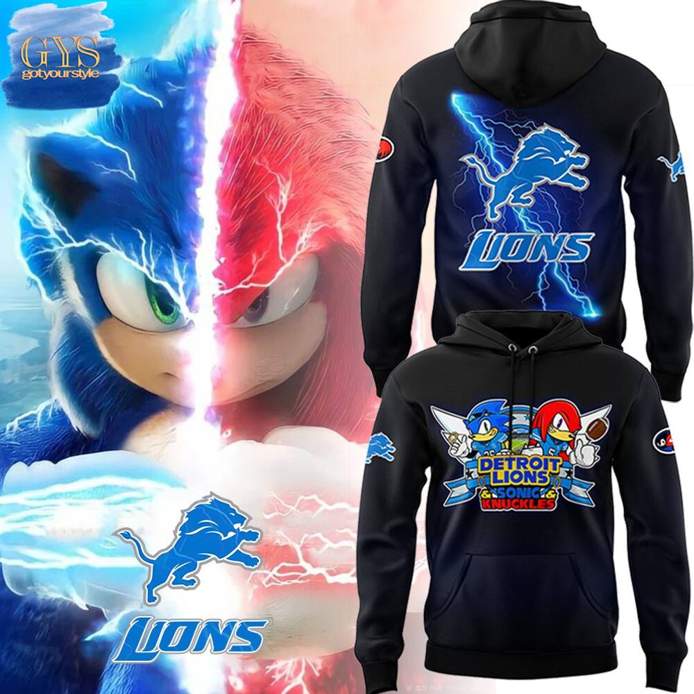 New 2025 Detroit Lions x Sonic And Knuckles Custom Hoodie