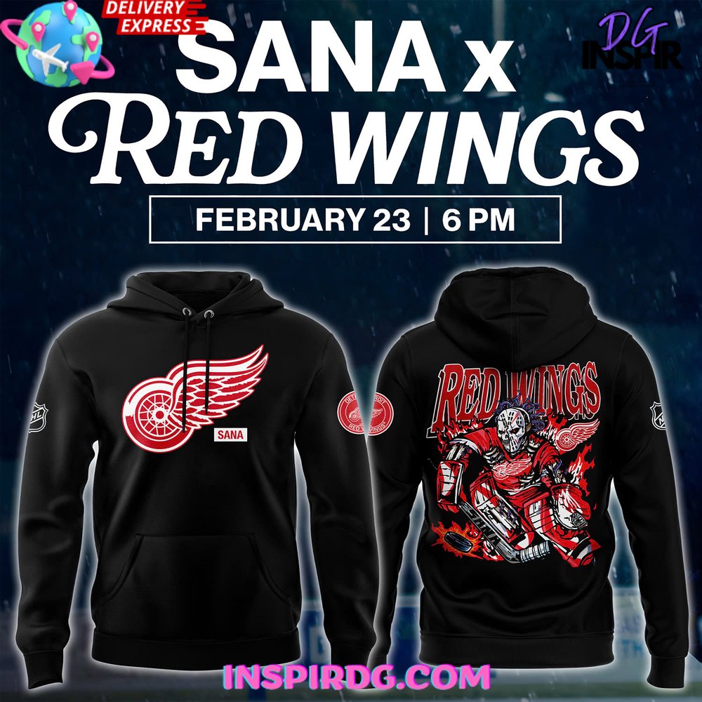 New 2025 Detroit Red Wings x Sana Night 2025 Custom Hoodie