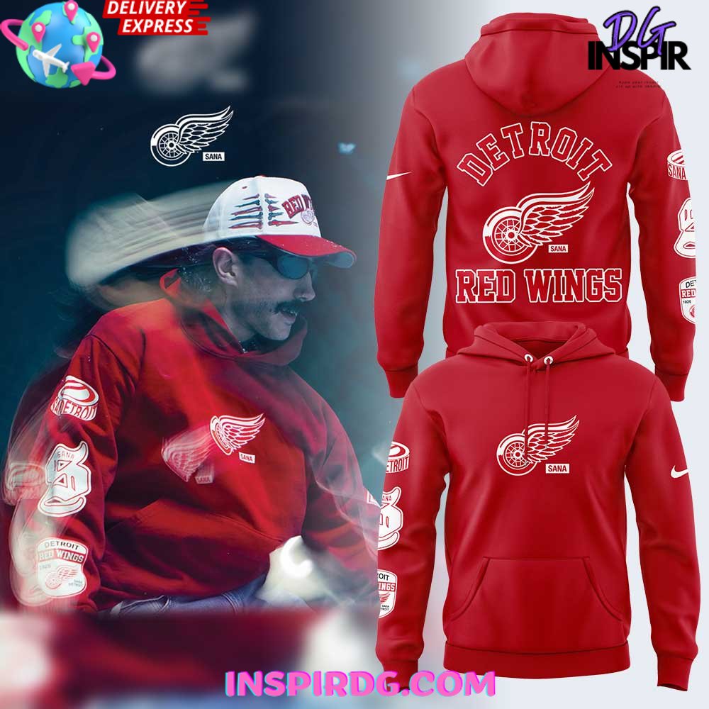 New 2025 Detroit Red Wings x SANA Red Custom Hoodie
