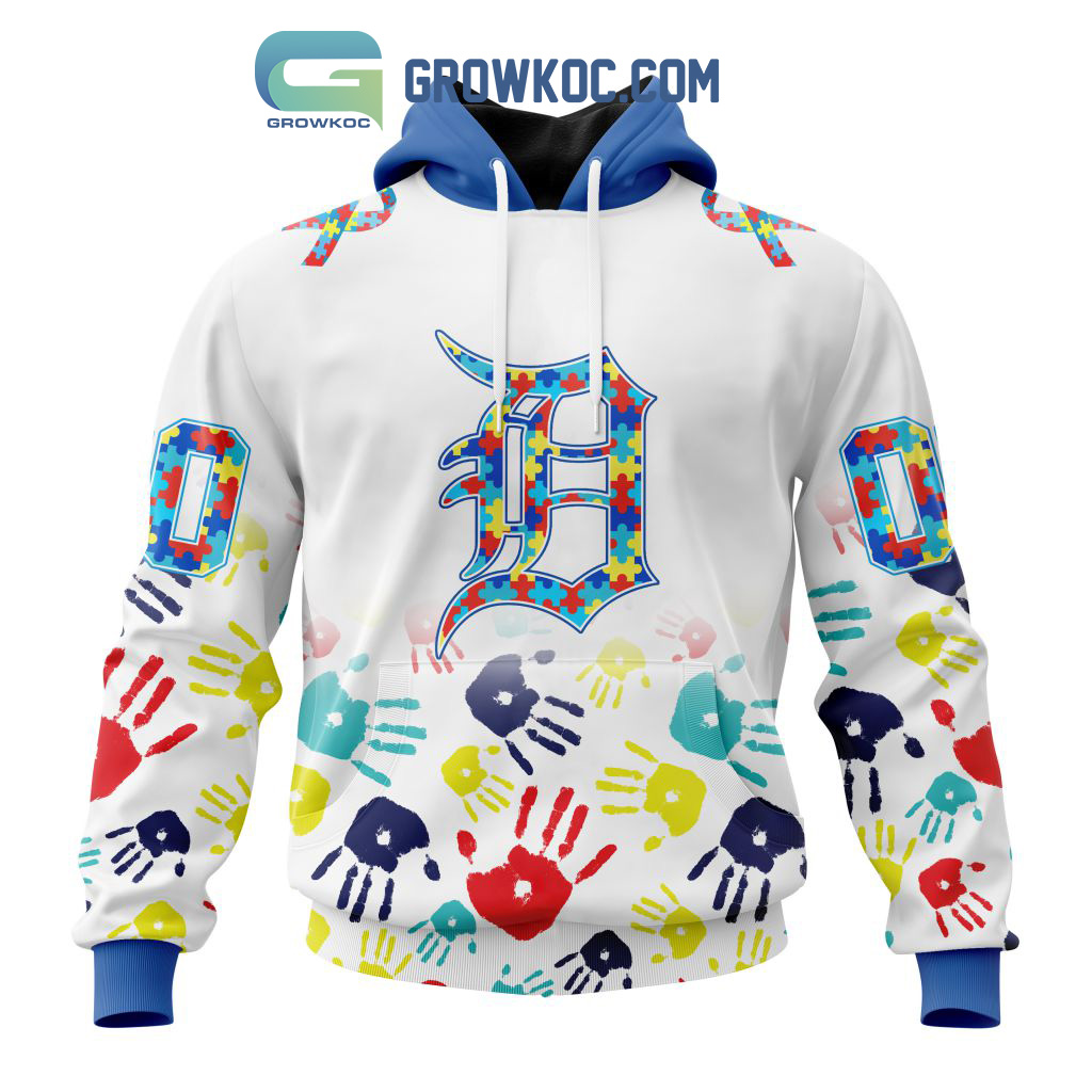 New 2025 Detroit Tigers MLB Autism Awareness Hand Design Personalized Custom Hoodie T Shirt