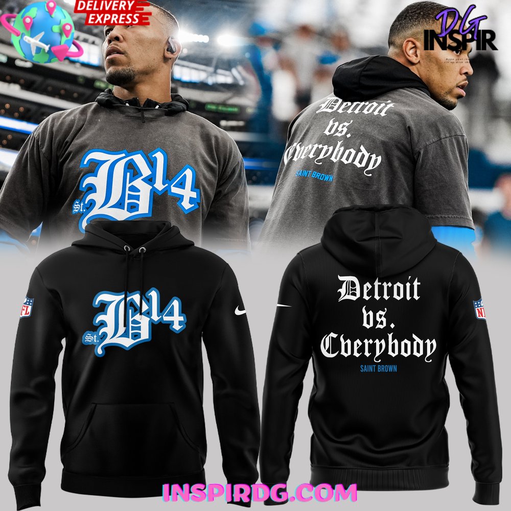 New 2025 Detroit vs Everybody Saint Brown Black Custom Hoodie