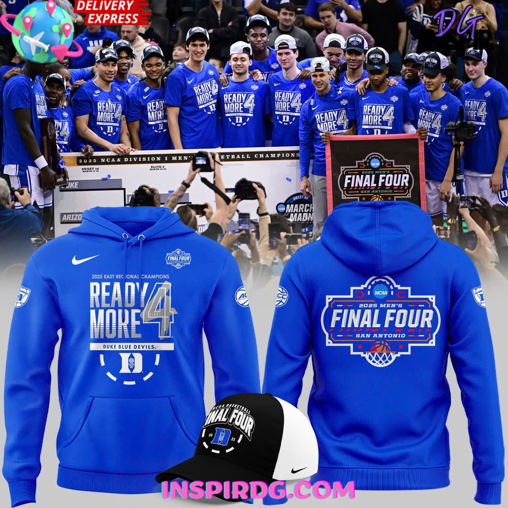 New 2025 Duke Blue Devils 2025 NCAA Final Four Regional Champions Locker Room Custom Hoodie