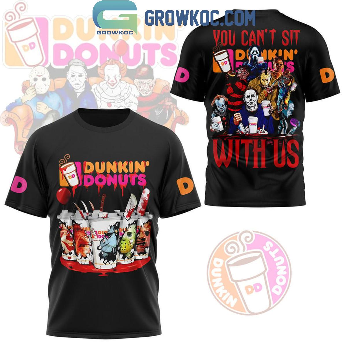 New 2025 Dunkin Donuts You Cant Sit With Us Halloween Villians Custom Hoodie T-Shirt