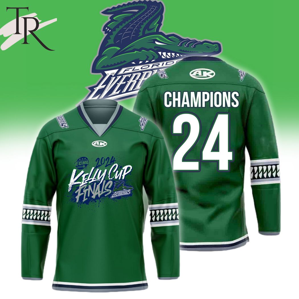 New 2025 ECHL 2024 Kelly Cup Finals Champions Florida Everblades Custom Hockey Jersey Fan Gift - All Over Printed