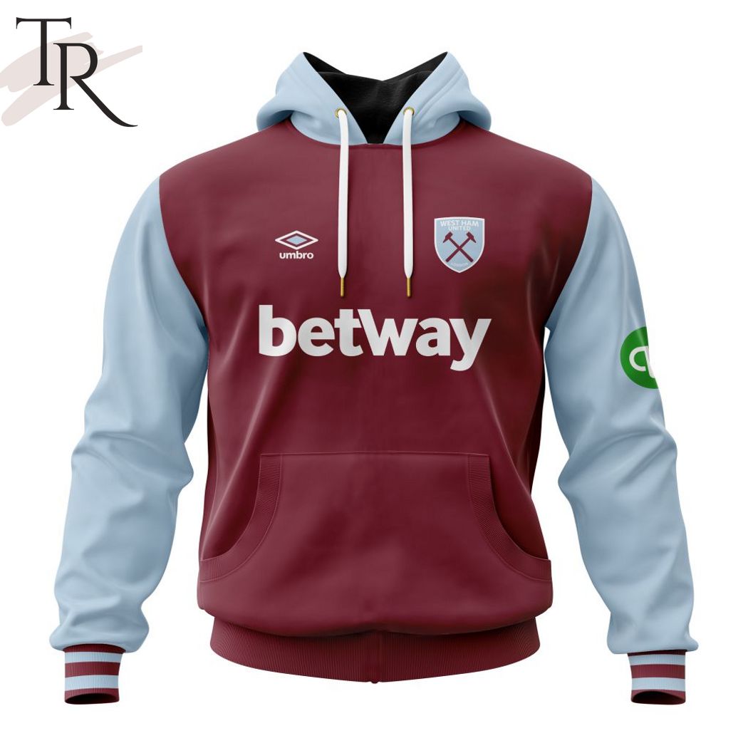 New 2025 EPL West Ham United F.C Personalized Home Kits 2024-2025 Custom Hoodie