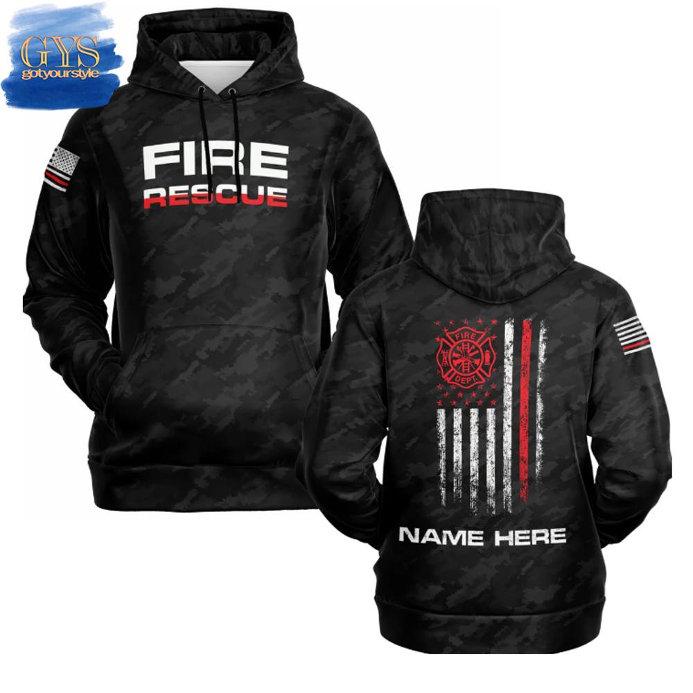 New 2025 Fire Rescue Personalized Custom Hoodie