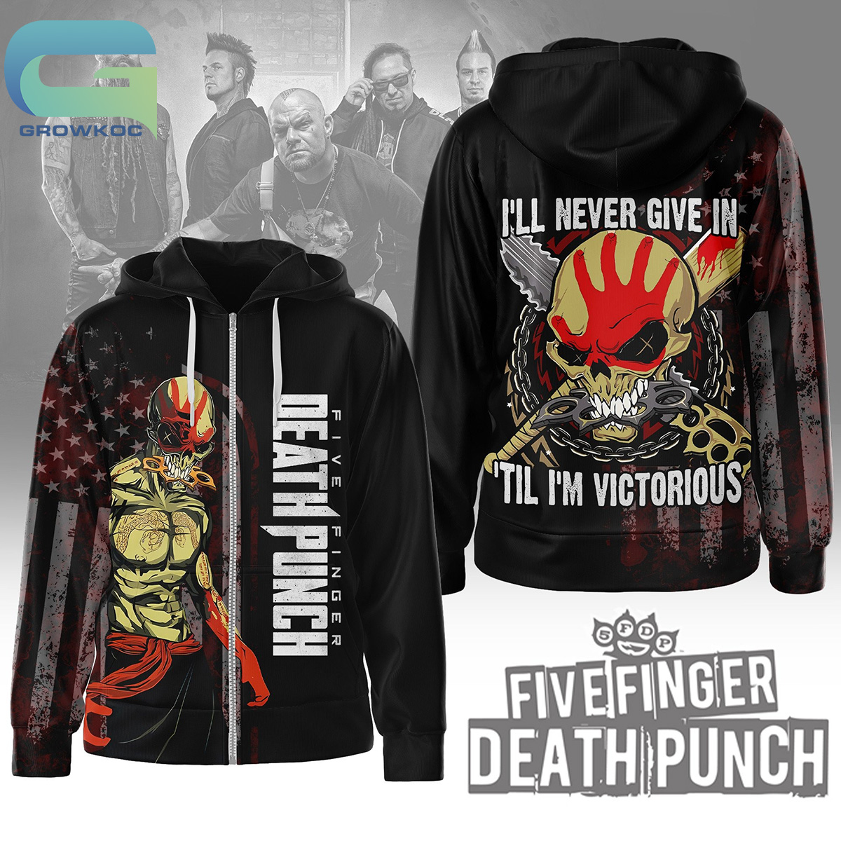 New 2025 Five Finger Death Punch Ill Never Give In Til Tm Victorious Custom Hoodie Shirts