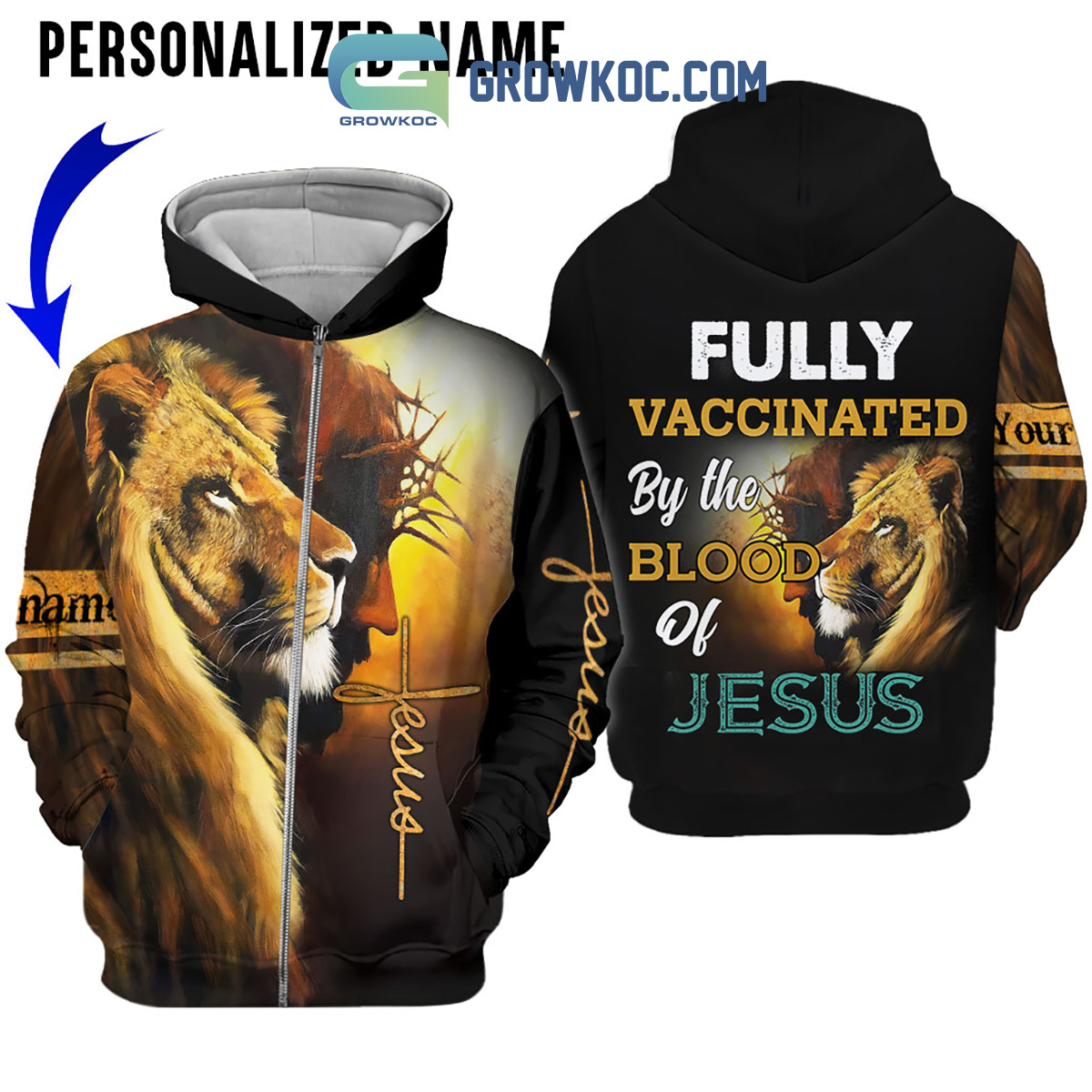 New 2025 Fully Vaccinated By The Blood Of Jesus Personalized Custom Hoodie Shirts