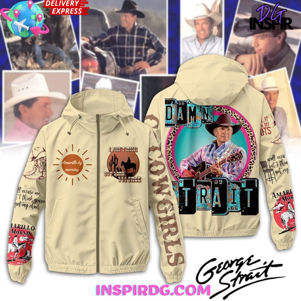 New 2025 George Strait Cowboy Windbreaker Outdoor Zipper Custom Hoodie