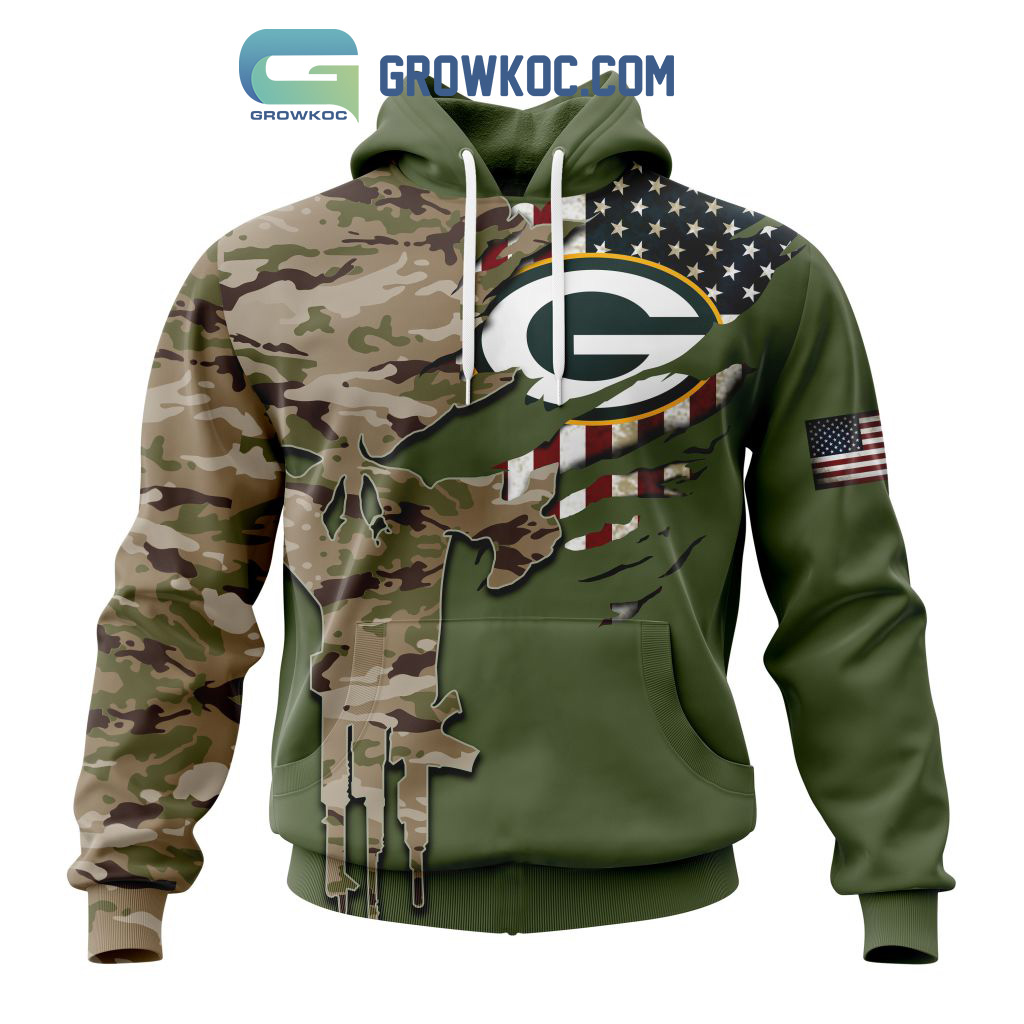 New 2025 Green Bay Packers Personalized Veterans Camo Custom Hoodie Shirt