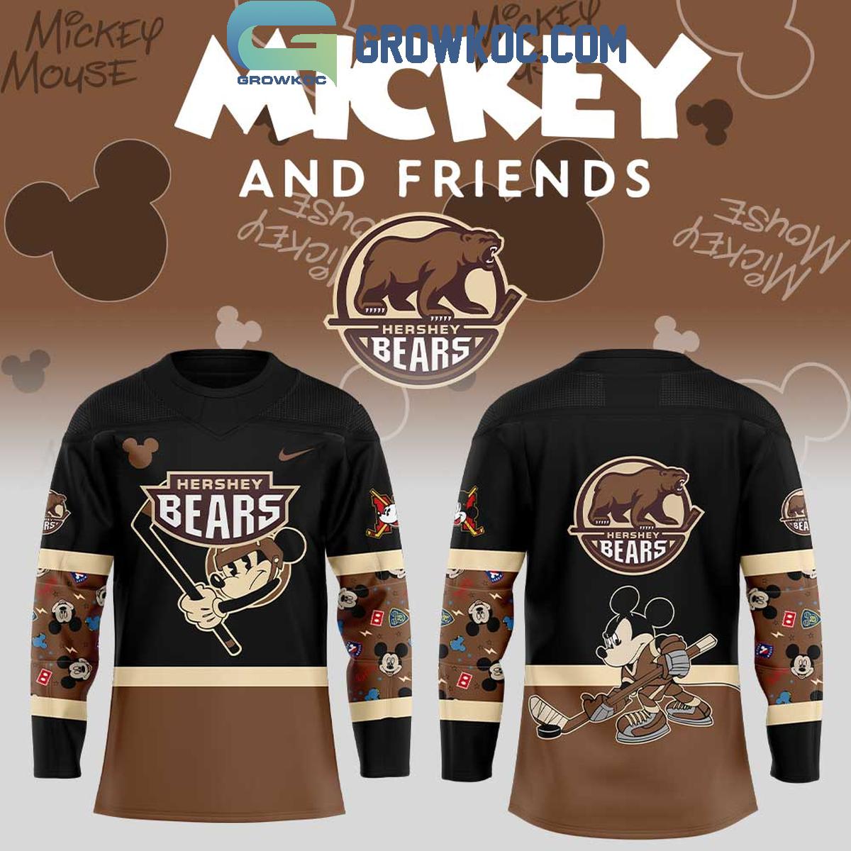 New 2025 Hershey Bears Mickey And Friends Custom Hockey Jersey Fan Gift - All Over Printed