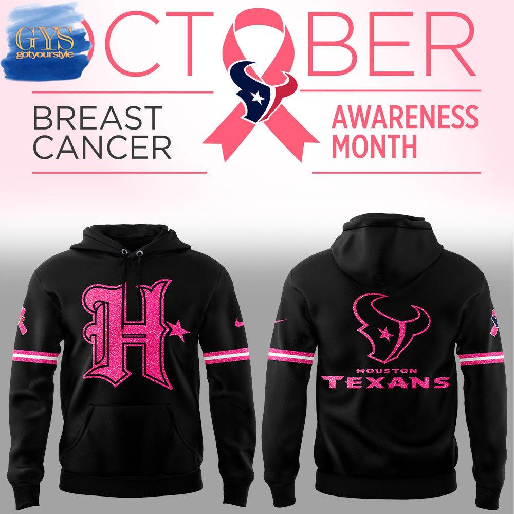 New 2025 Houston Texans x Breast Cancer Awareness Month 2024 Custom Hoodie