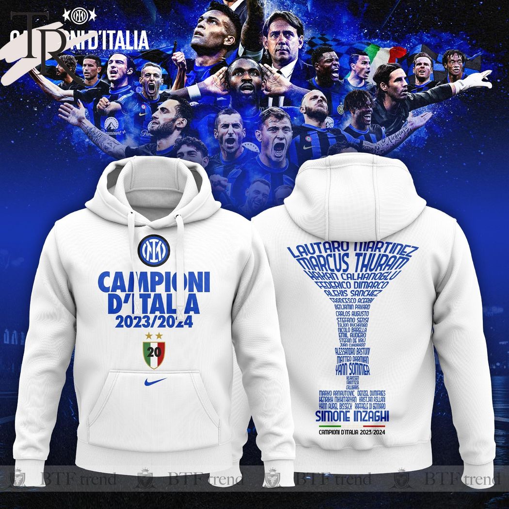 New 2025 Inter Milan Campioni DItalia 2023-2024 Custom Hoodie