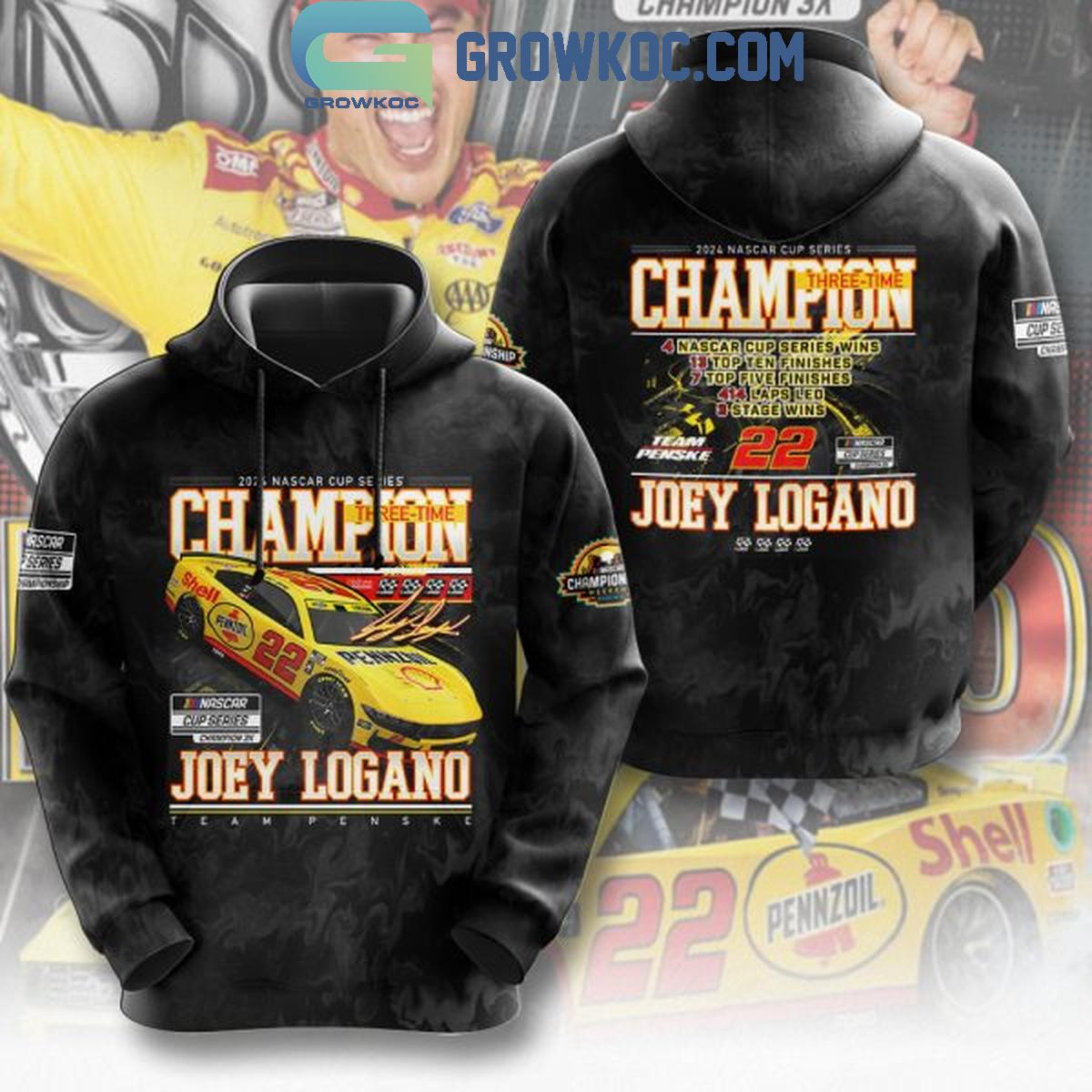 New 2025 Joey Logano 2024 Nascar Cup Series Champions Custom Hoodie T-Shirt