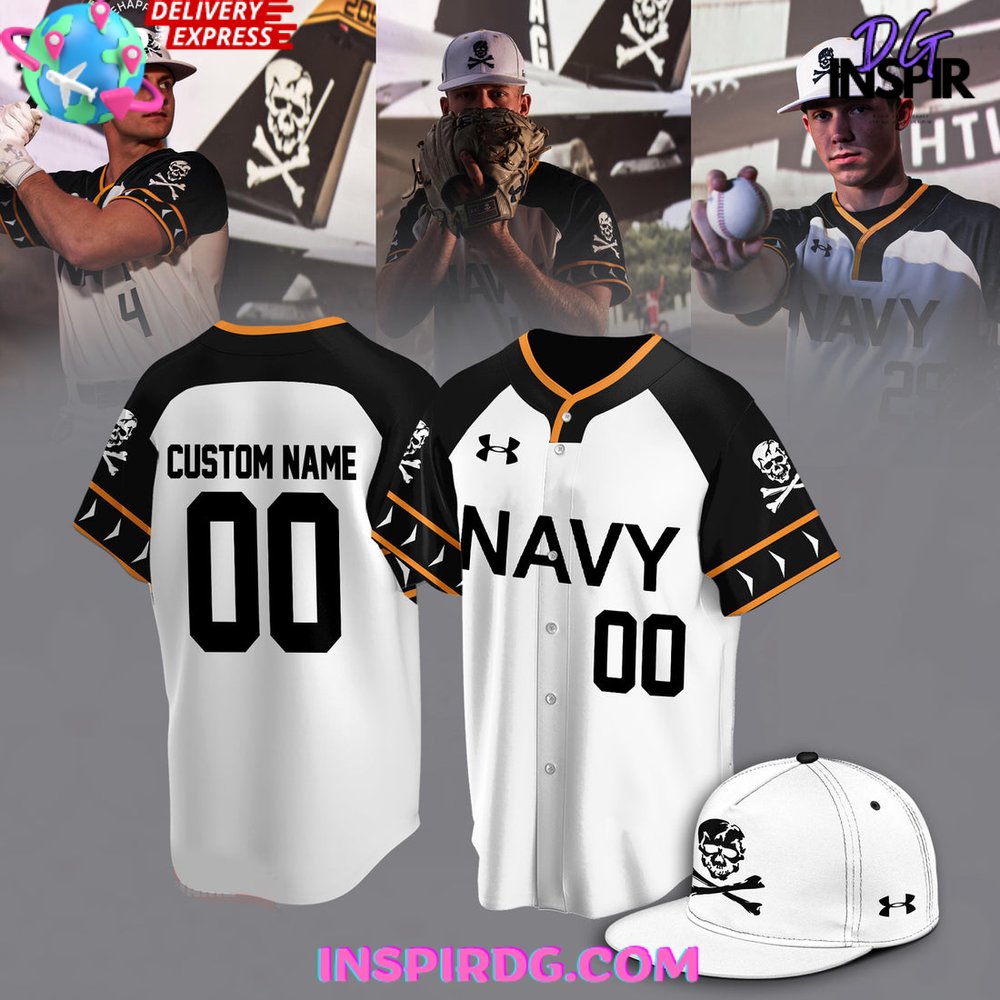 New 2025 Jolly Rogers Navy Midshipmen Baseball Custom Jersey Fan Gift