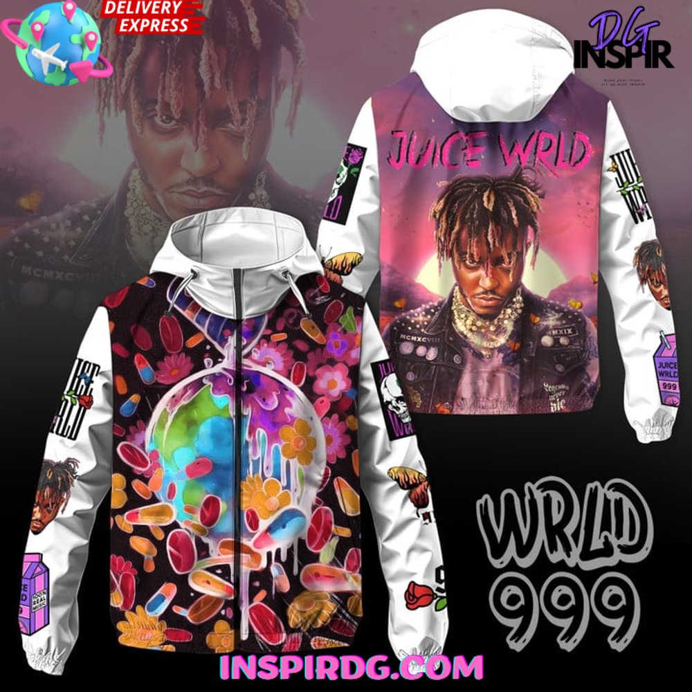 New 2025 Juice WRLD 999 Windbreaker Outdoor Zipper Custom Hoodie