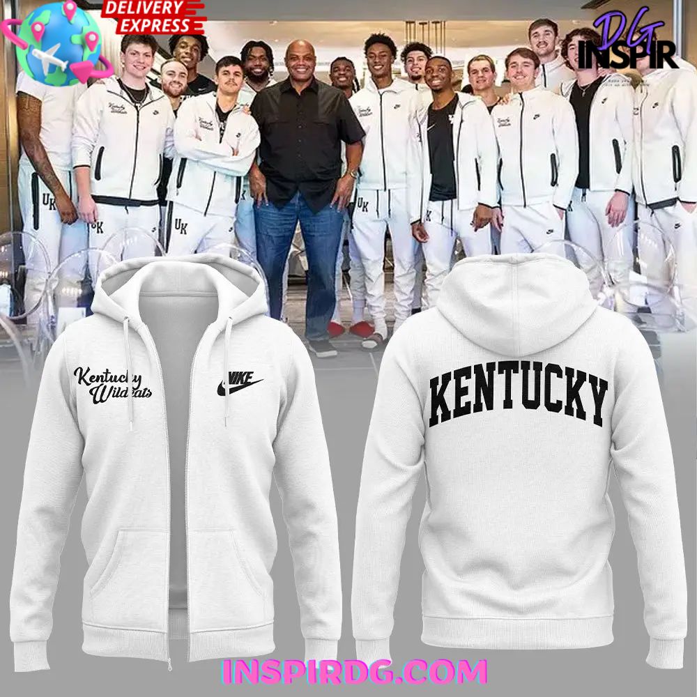 New 2025 Kentucky Wildcats Basketball Special White Zip Custom Hoodie
