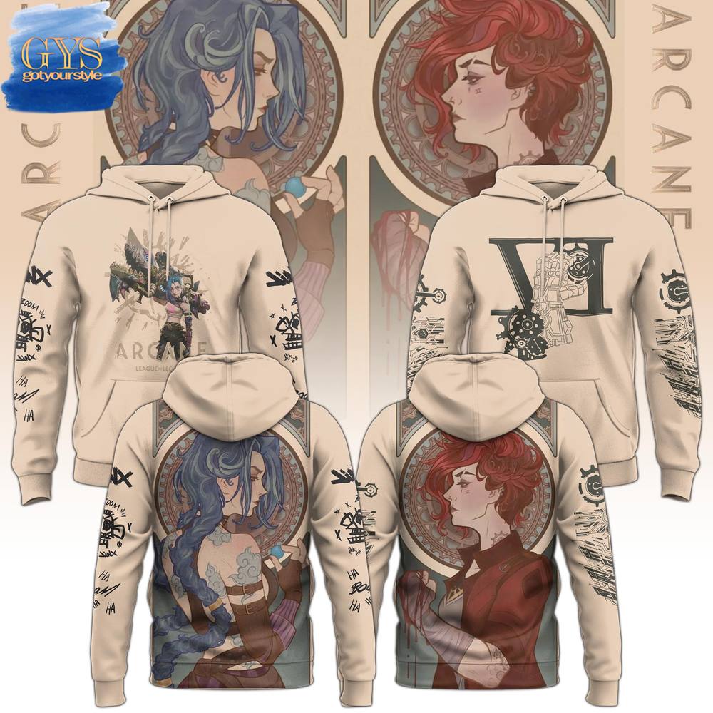 New 2025 League Of Legends Jinx And Vi Arcane Custom Hoodie