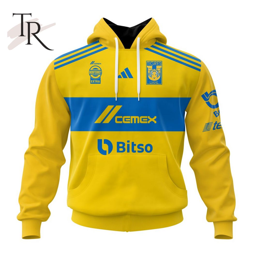 New 2025 LIGA MX Tigres UANL 2023 - 2024 Home Kits Custom Hoodie