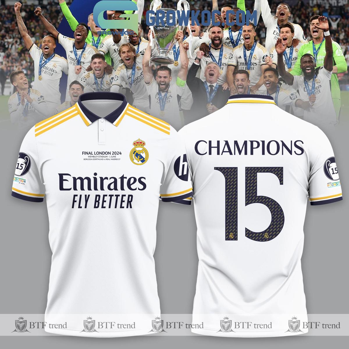 New 2025 London 2024 Real Madrid Champions League 15th Fly Better Custom Hoodie Shirts