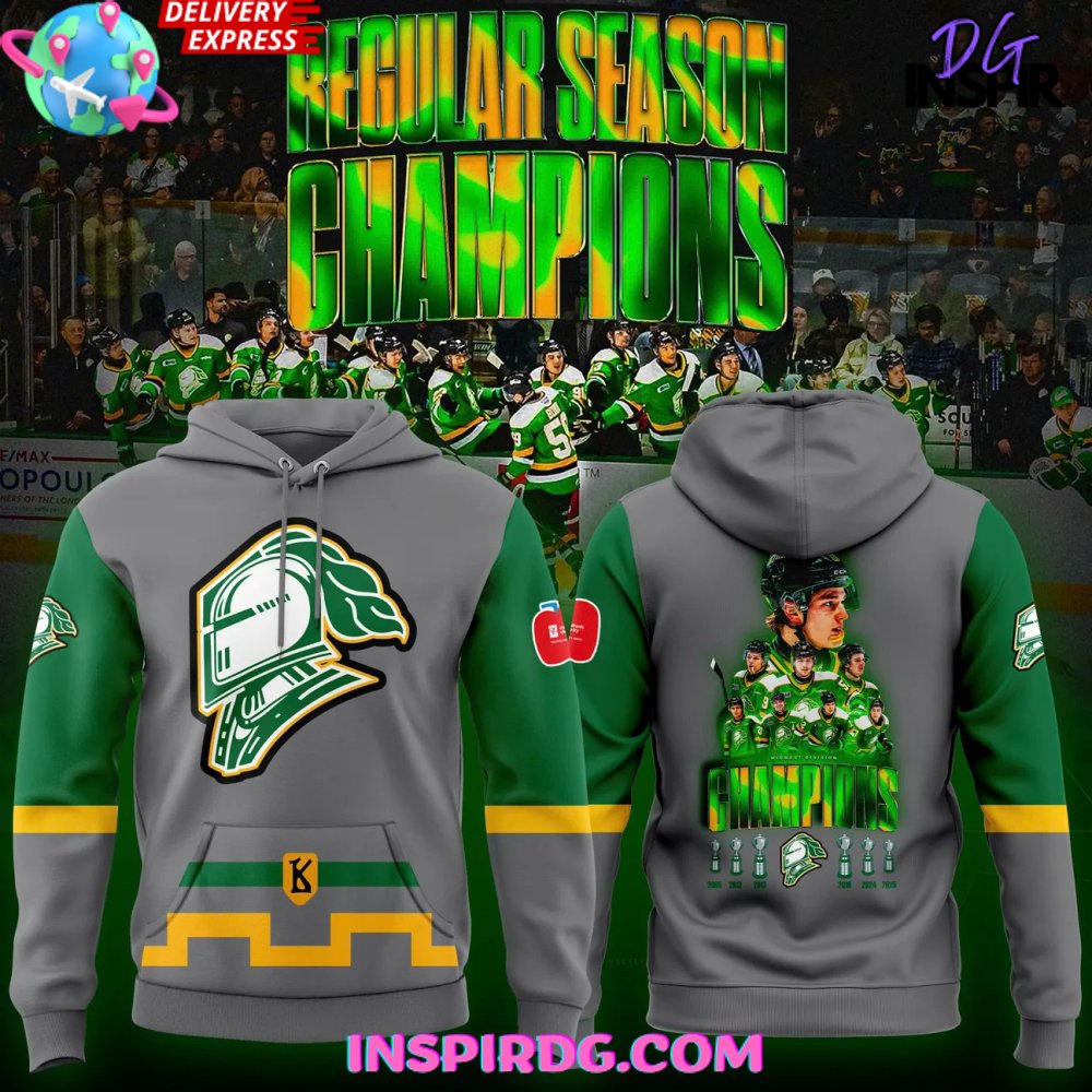 New 2025 London Knights x Midwest Division Champions 2025 Custom Hoodie