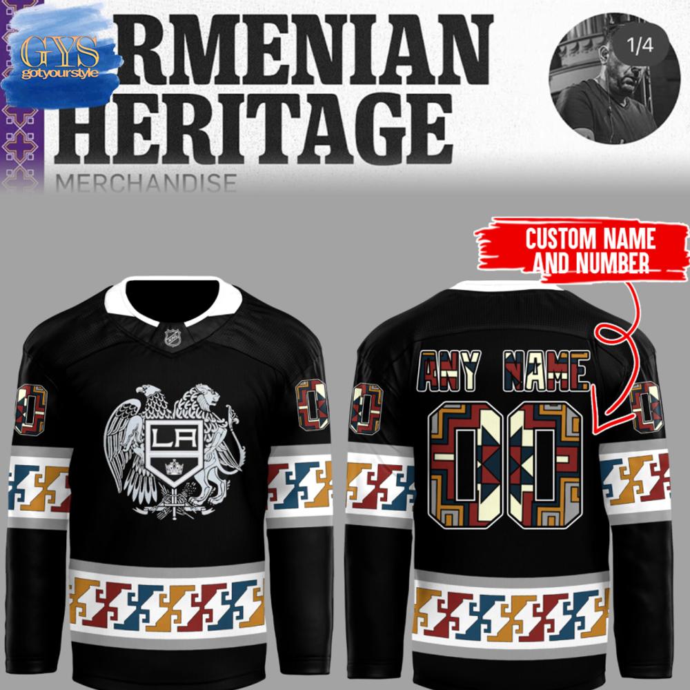 New 2025 Los Angeles Kings Armenian Heritage 2025 Custom Hockey Jersey Fan Gift - All Over Printed