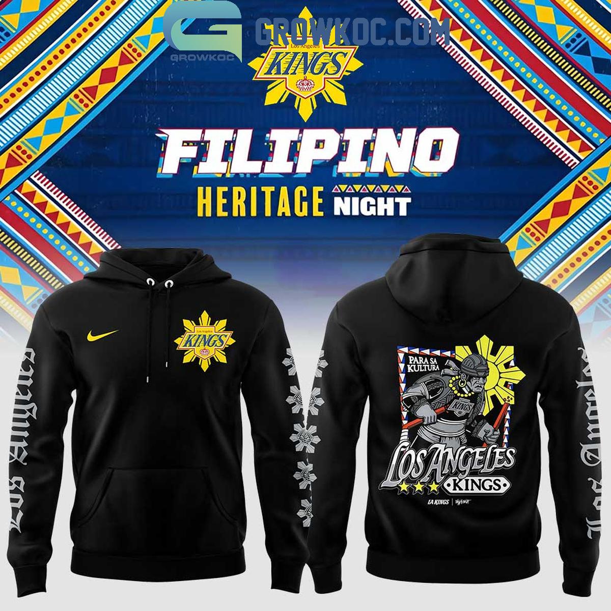 New 2025 Los Angeles Kings Filipino Heritage Night Black Custom Hoodie T Shirt