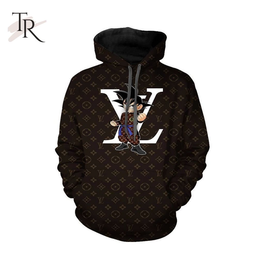 New 2025 Louis Vuitton Black Songoku Custom Hoodie Luxury Brand Clothing Clothes Outfit For Men Women Luxury Custom Hoodie Outfit For Fall Outfit