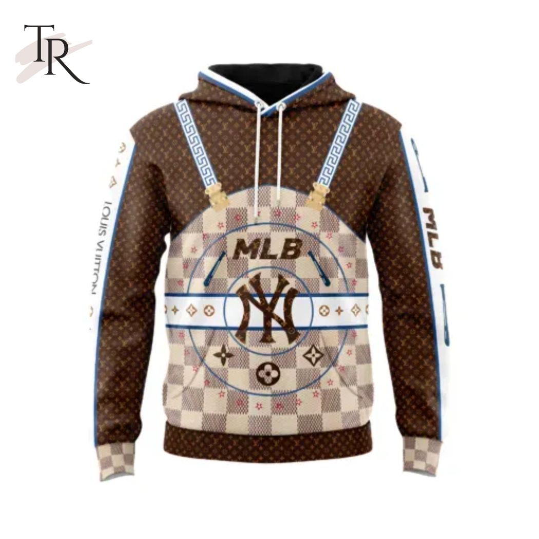 New 2025 Louis Vuitton Mlb New York Yankees Brown Unisex Custom Hoodie Outfit For Men Women Luxury Brand Clothing