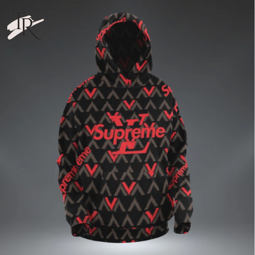New 2025 Louis Vuitton Supreme Luxury Dark Brand Unisex Custom Hoodie Outfit For Men Women Luxury Custom Hoodie Outfit For Fall Outfit