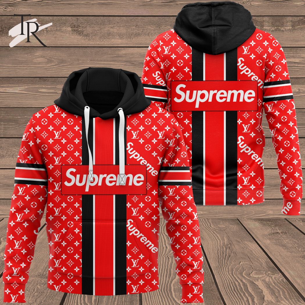 New 2025 Louis Vuitton Supreme Red Luxury Custom Hoodie For Men Women Luxury Custom Hoodie Outfit For Fall Outfit