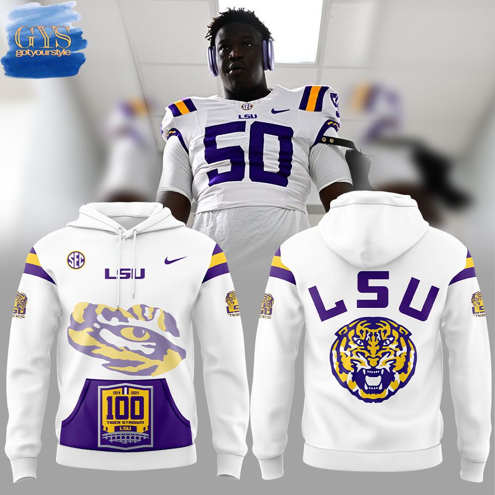 New 2025 LSU Tigers Celebration 100 Years LSU Stadium Custom Hoodie