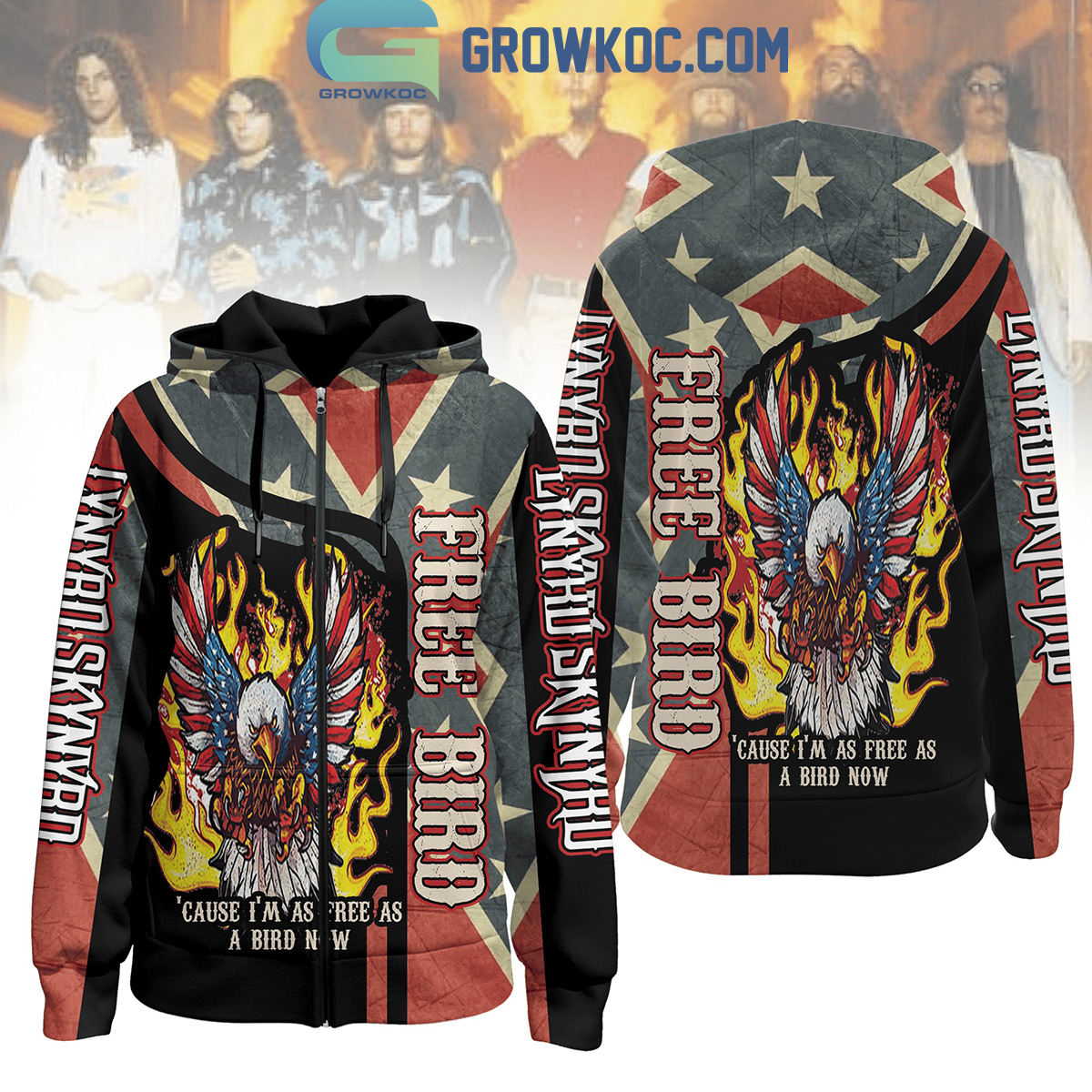 New 2025 Lynyrd Skynyrd Cause Im As Free As A Bird Now Custom Hoodie Shirts