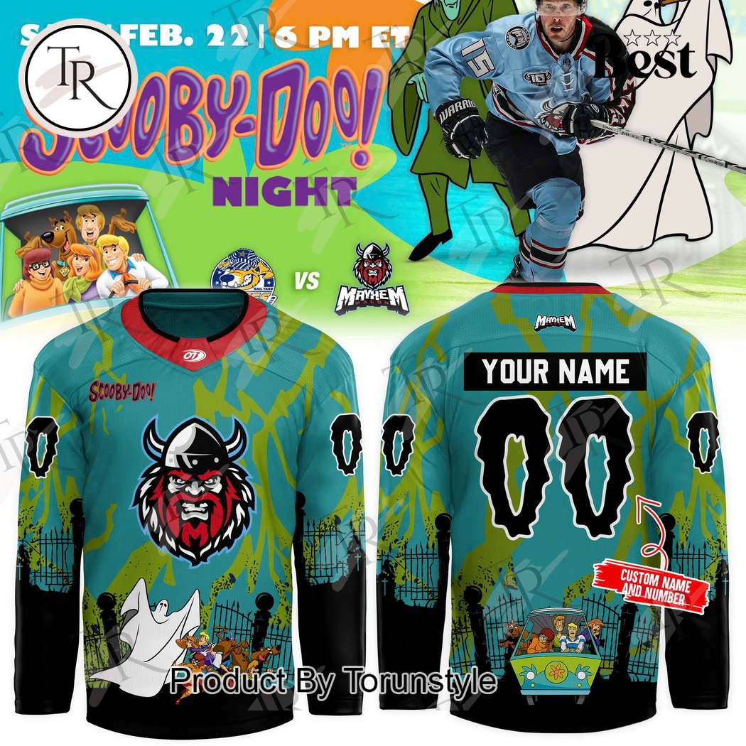 New 2025 Macon Mayhem Scooby Doo Night 2025 Name Custom Hockey Jersey Fan Gift - All Over Printed