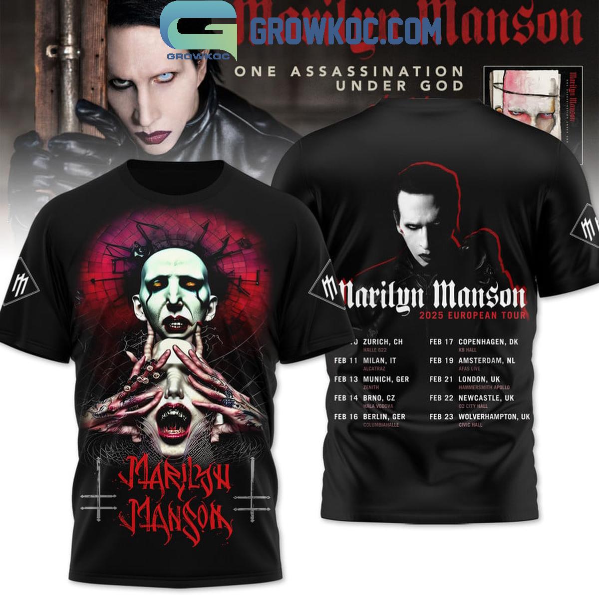 New 2025 Marilyn Manson 2025 European Tour Custom Hoodie T-Shirt