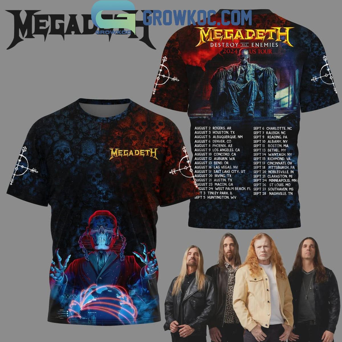 New 2025 Megadeth 2024 US Tour To Destroy Enemies Custom Hoodie T Shirt