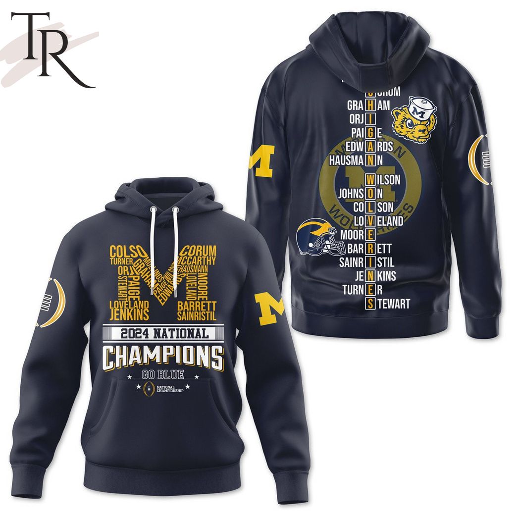 New 2025 Michigan Wolverines 2024 National Champions Go Blue National Championship Custom Hoodie - Blue