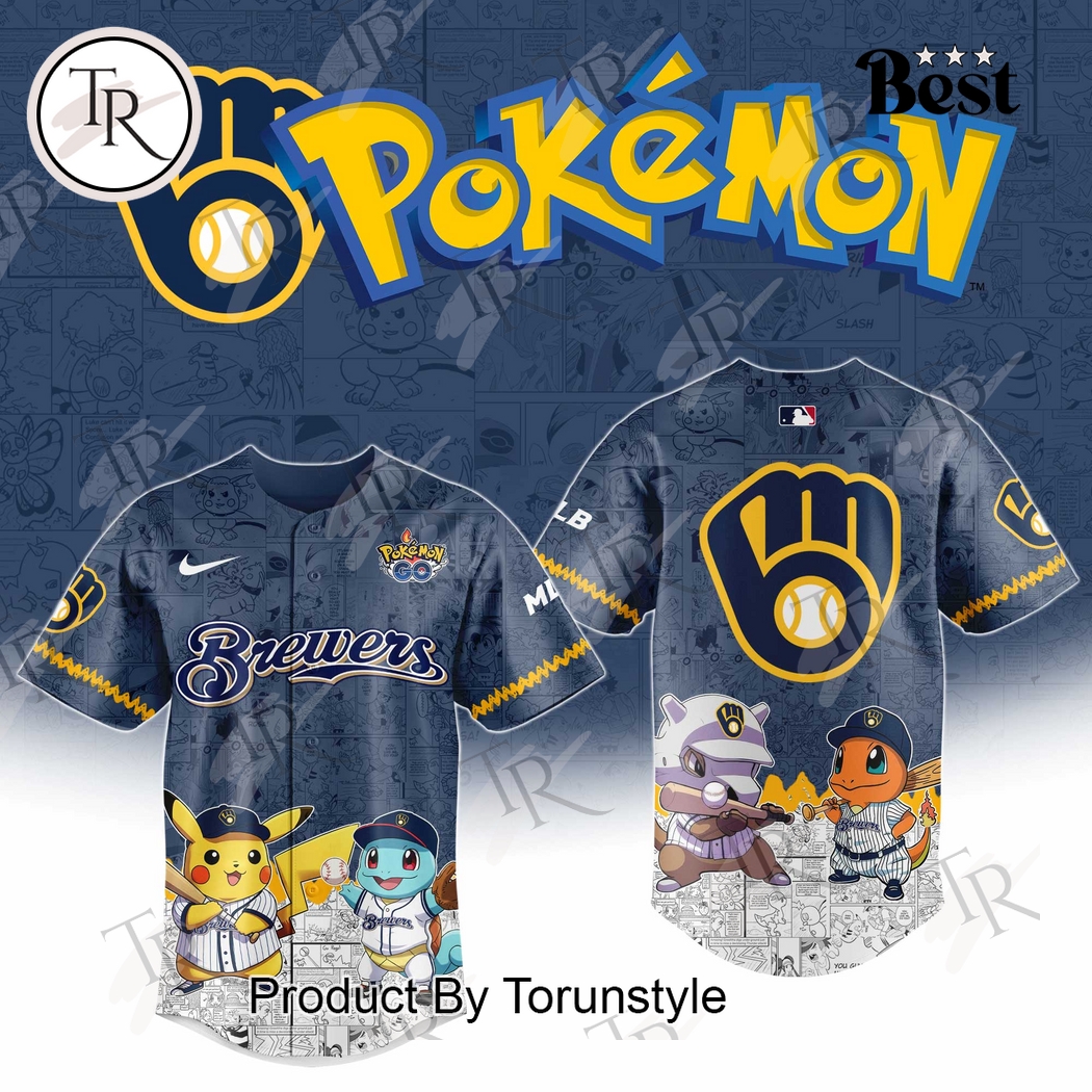 New 2025 Milwaukee Brewers Pokemon Go Special Baseball Custom Jersey Fan Gift
