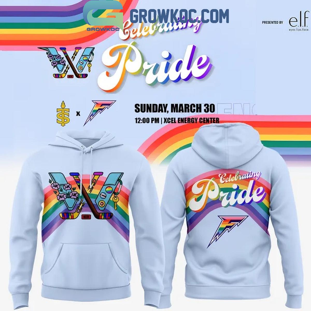 New 2025 Minnesota Frost PWHL x ELI Adult Pride Custom Hoodie T Shirt