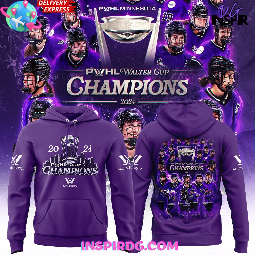 New 2025 Minnesota PWHL Champions Walter Cup Custom Hoodie