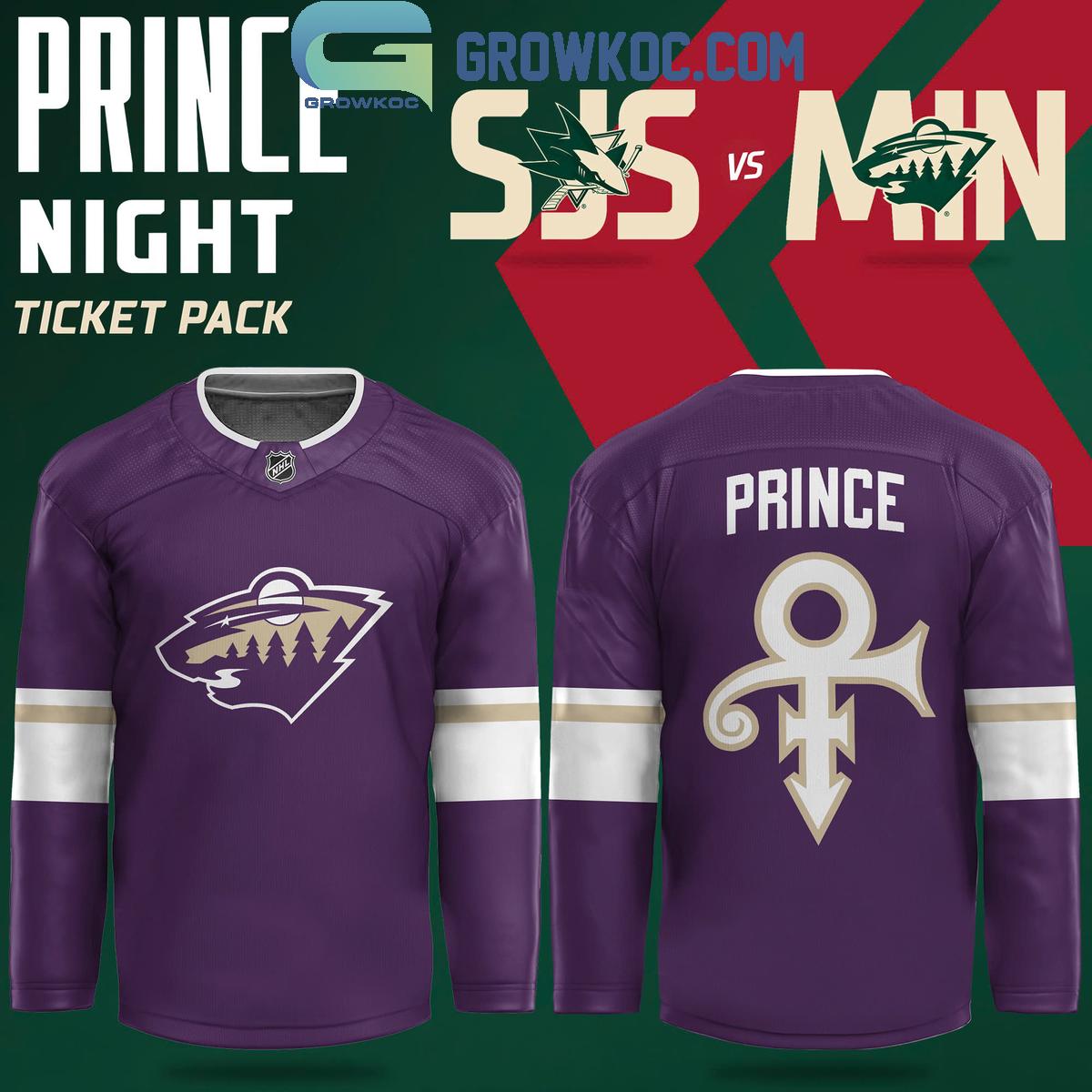 New 2025 Minnesota Wild 2024 Prince Purple Rain Night Custom Hockey Jersey Fan Gift - All Over Printed