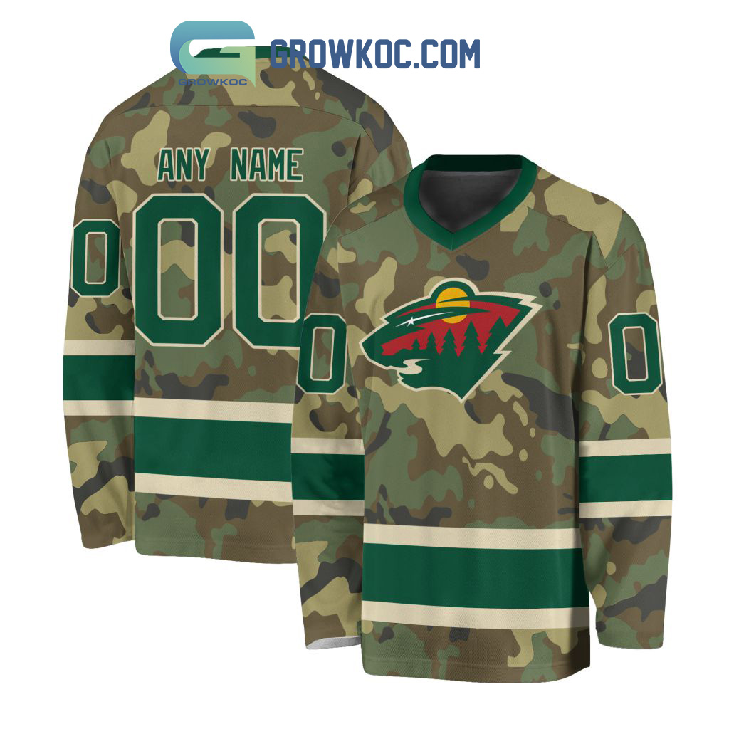 New 2025 Minnesota Wild Special Camo Veteran Design Personalized Custom Hockey Jersey Fan Gift - All Over Printed