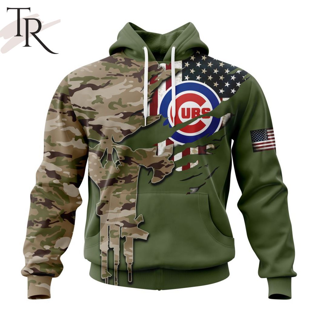 New 2025 MLB Chicago Cubs Special Camo Design For Veterans Day Custom Hoodie
