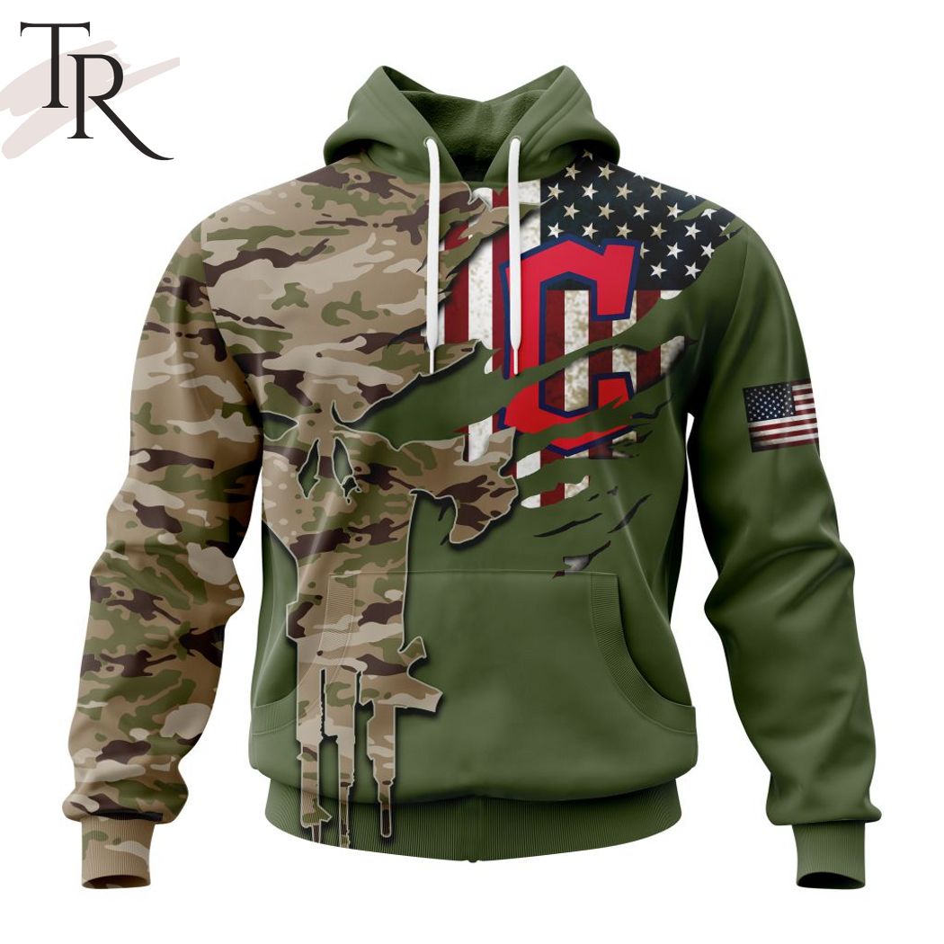 New 2025 MLB Cleveland Guardians Special Camo Design For Veterans Day Custom Hoodie