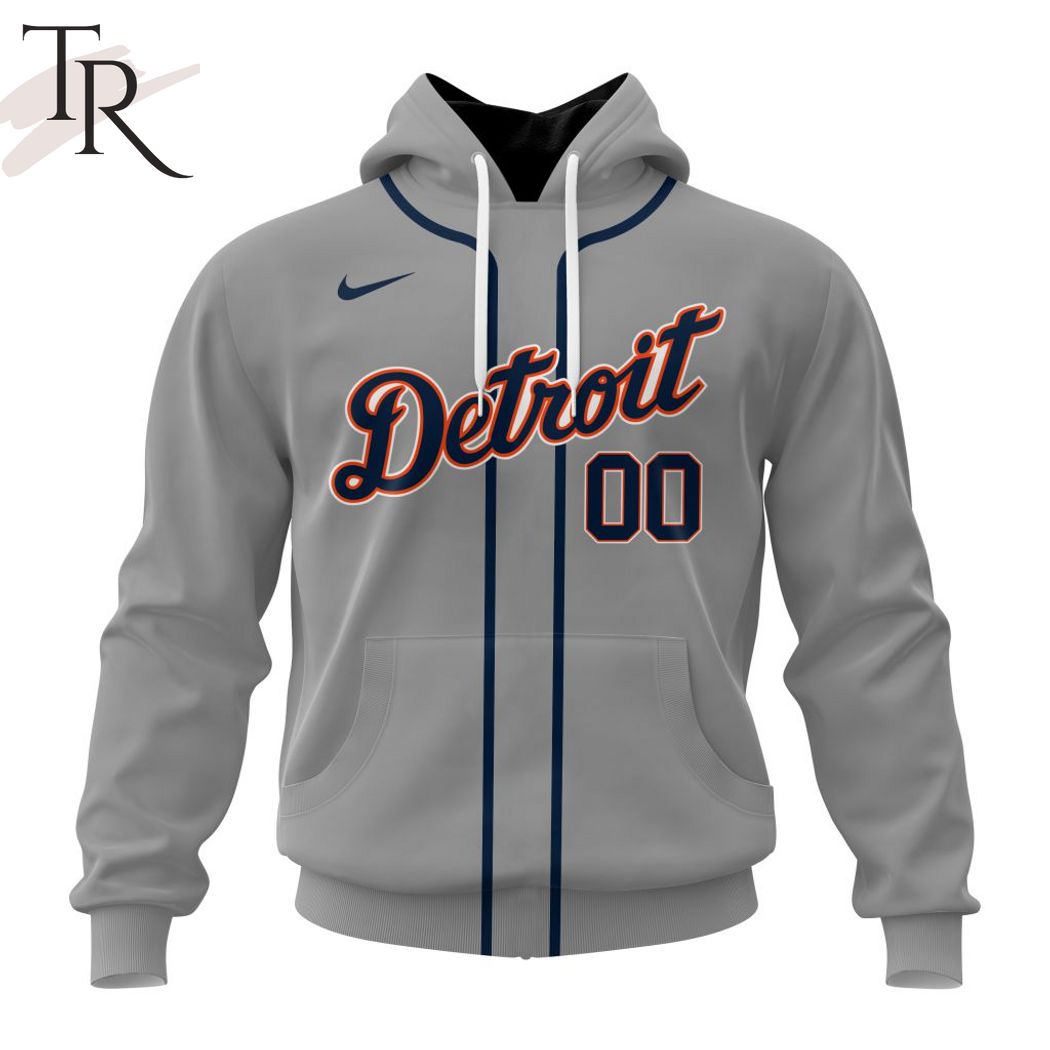 New 2025 MLB Detroit Tigers Personalized 2024 Road Kits Custom Hoodie