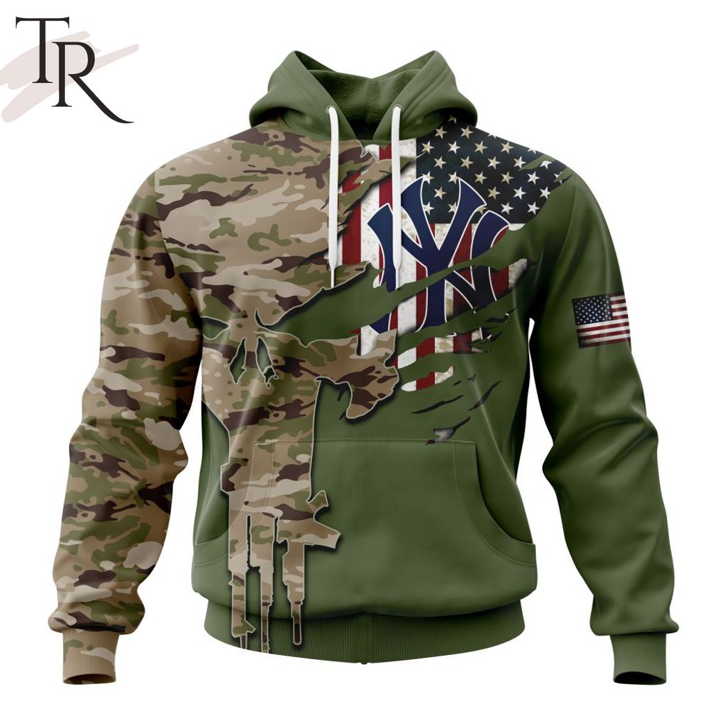 New 2025 MLB New York Yankees Special Camo Design For Veterans Day Custom Hoodie
