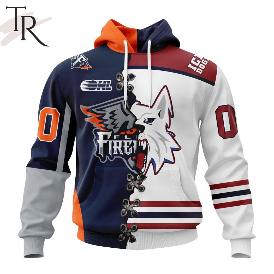 New 2025 NAHL Fairbanks Ice Dogs Mix OHL Flint Firebirds Personalized Kits Custom Hoodie